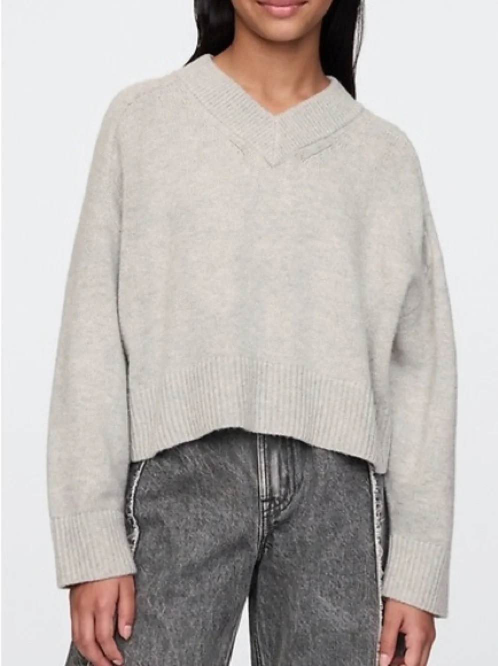 NWT GAP Kid’s Cash Soft Oversized Sweater Size 12 XL Girl’s New Gray